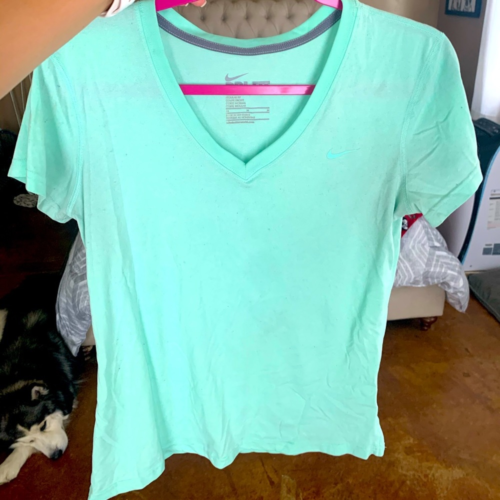 Light Green Nike Dri-Fit Shirt - M